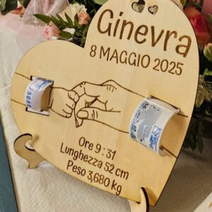 Quadro braccialetti nascita mamma e figlio/a personalizzato