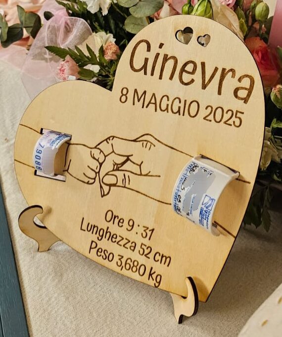 Quadro braccialetti nascita mamma e figlio/a personalizzato