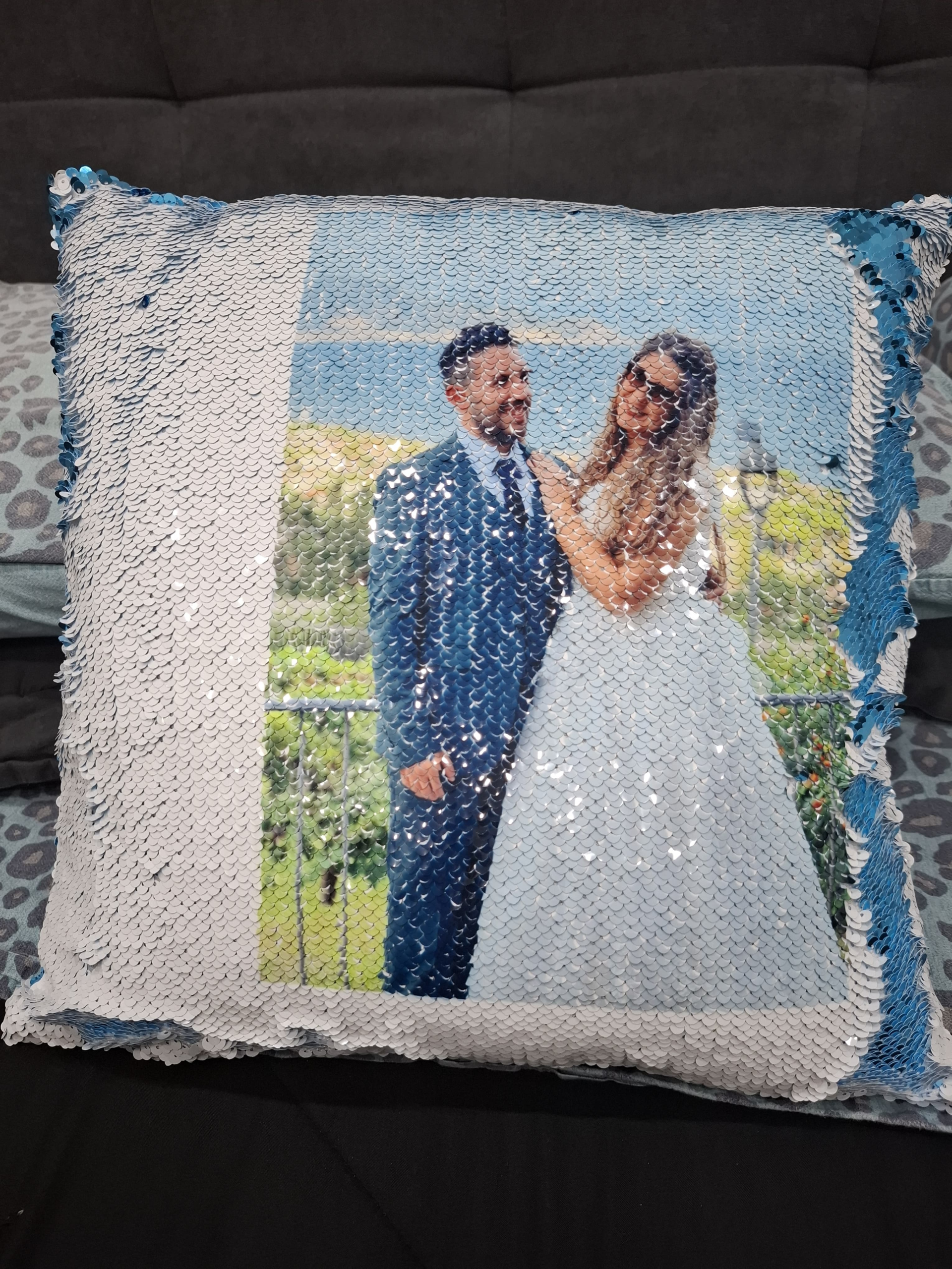 Cuscini paillettes con foto